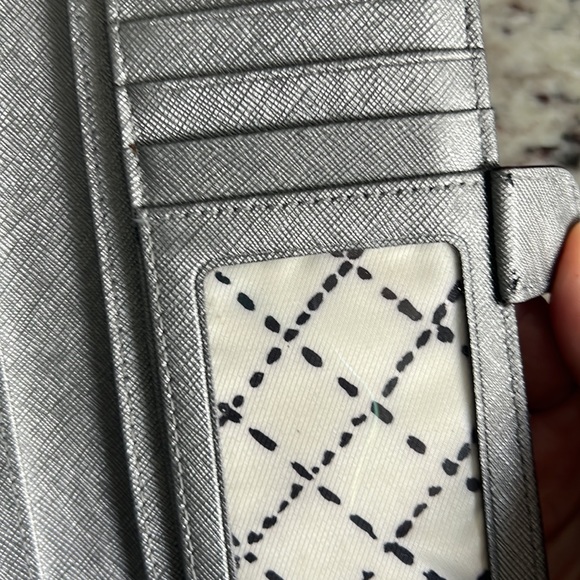 Kate Spade Stacy Wallet in Metallic Silver Saffiano Leather - Picture 11 of 14